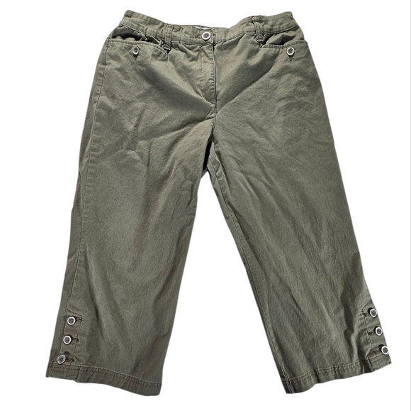 Karen Scott Olive Green Capri Pants Size 10 - Picture 1 of 6
